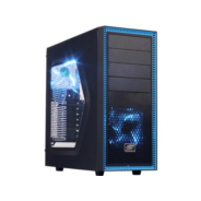 DeepCool Tesseract SW Black Tower Case Side Window Includes 2 Blue 120mm LED Fans no PSU